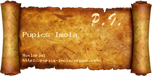 Pupics Imola névjegykártya